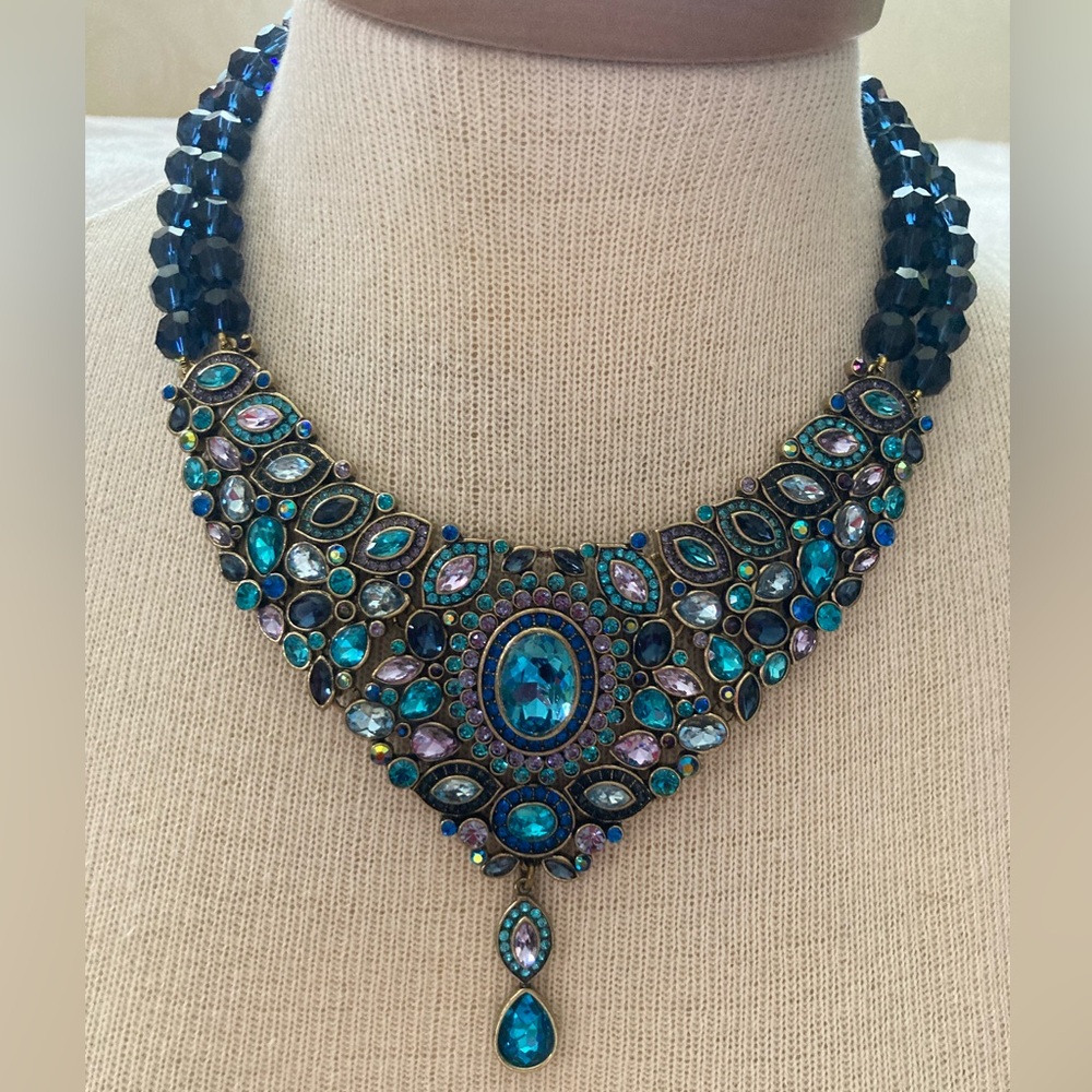 Heidi Daus “WORTH WAITING FOR”Statement bib necklace with Intricate Design